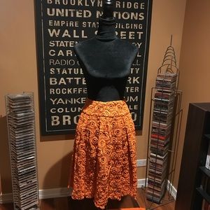 Moulinette Soeurs Skirts - Orange embroidered looking skirt. Moulinette Soeurs Skirts - Orange embroidered looking skirt.